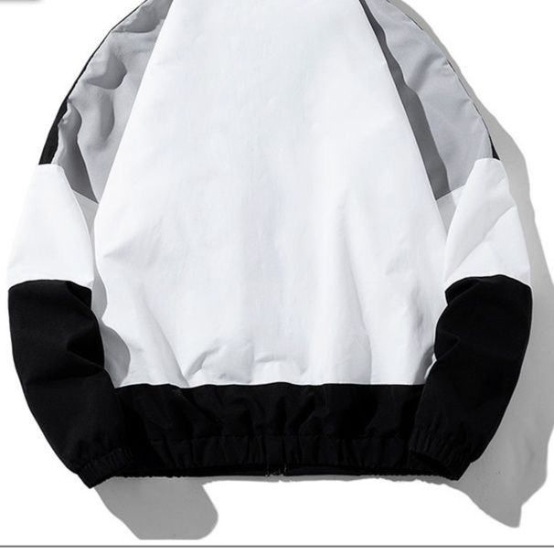 トラックジャケット ナイロン 幾何学模様ライン入りトラックジャケット