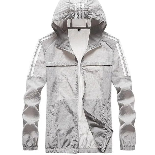 トラックジャケット ナイロン 三本線フード付きナイロンウインドブレーカー