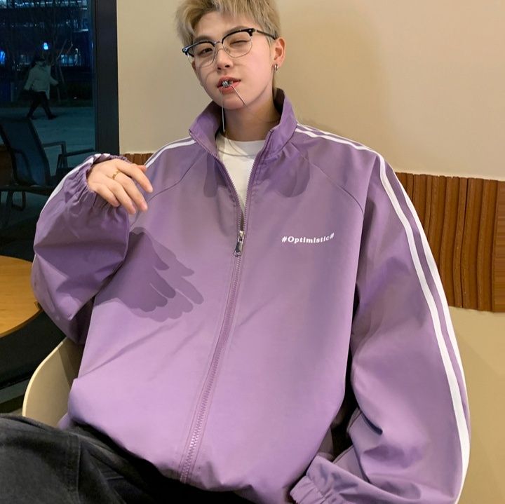 トラックジャケット 三本線サイドテープ立ち襟ジップアップジャージ