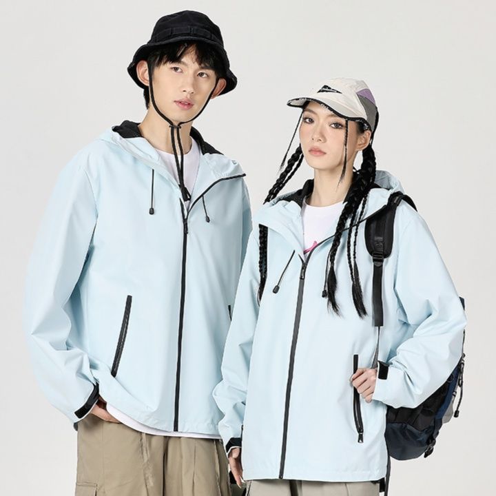 トラックジャケット ユニセックス機能性フード付きトラックジャケット