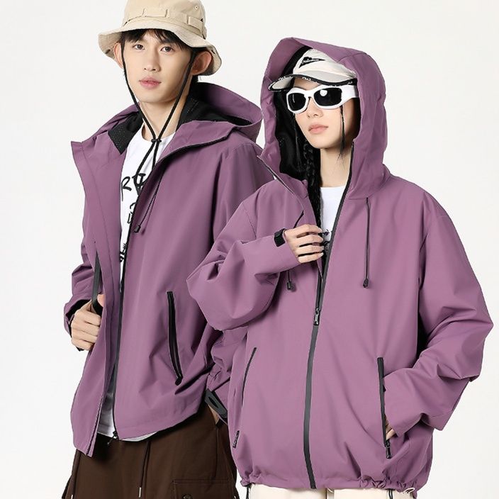 トラックジャケット ユニセックス機能性フード付きトラックジャケット