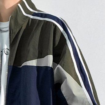 トラックジャケット 配色切り替えデザイン立ち襟ジップアップトラックジャケット