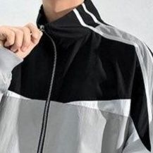 トラックジャケット 配色切り替えデザイン立ち襟ジップアップトラックジャケット
