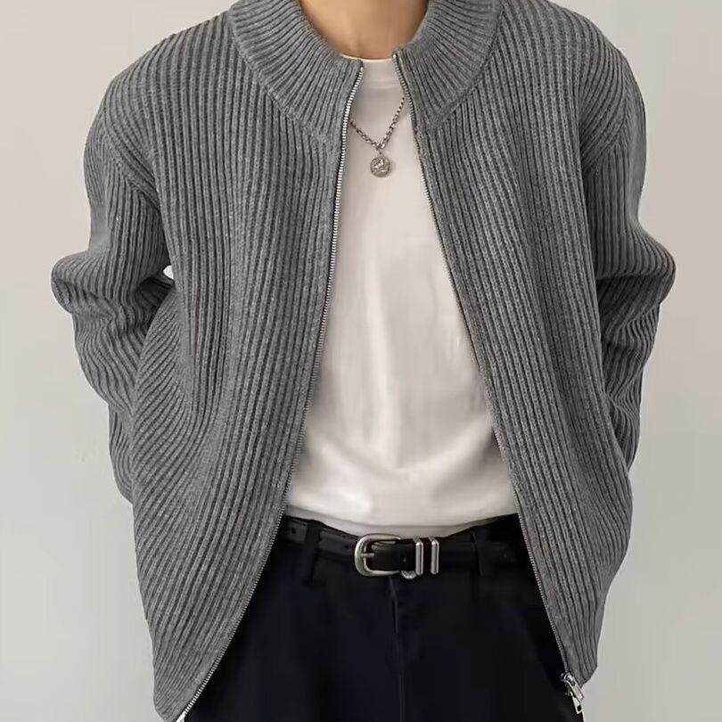 トラックジャケットコーデュロイ 畝織り素材の立体感ある襟付きジップアップジャケット