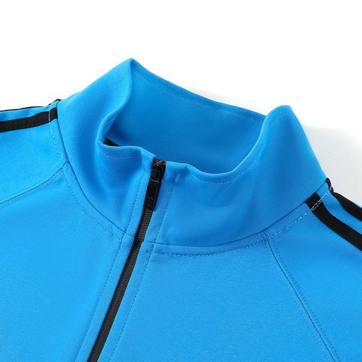 トラックジャケット ジャージ三本線デザイン立ち襟ユニセックストラックジャケット