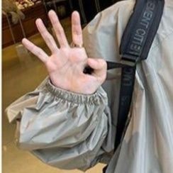 トラックジャケットナイロン ハーフジップ開閉式ゆったりシルエットトラックジャケット