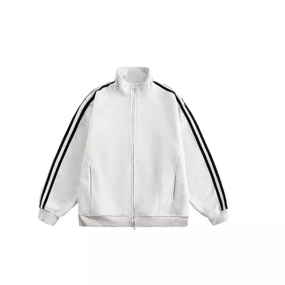メンズトラックジャケット袖ライン付きジャージ