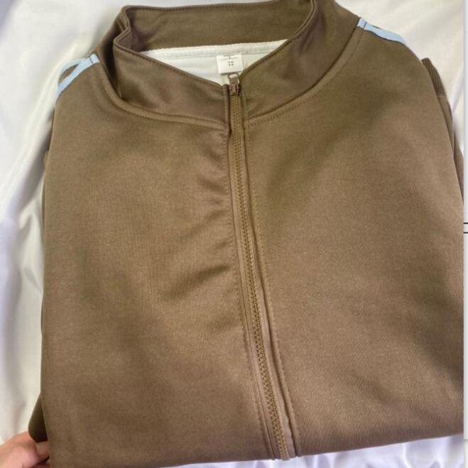 メンズトラックジャケット袖ライン付きジャージ