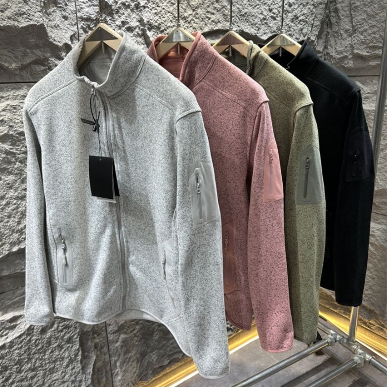 トラックジャケット 多機能ポケット付きスタンドカラー　スウェット