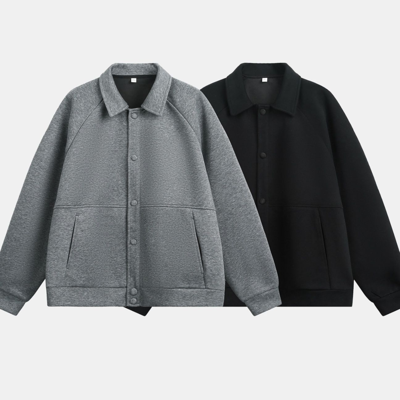 トラックジャケット 襟付きラグランスリーブ　スウェット