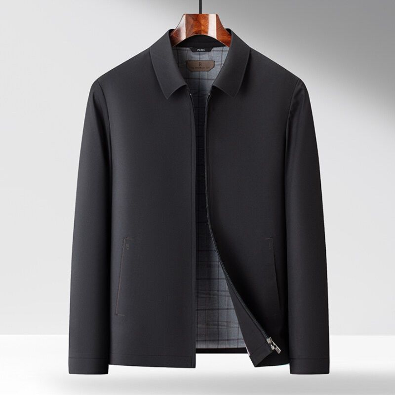 トラックジャケット 上品な襟付きジップアップブルゾン大人カジュアル仕様