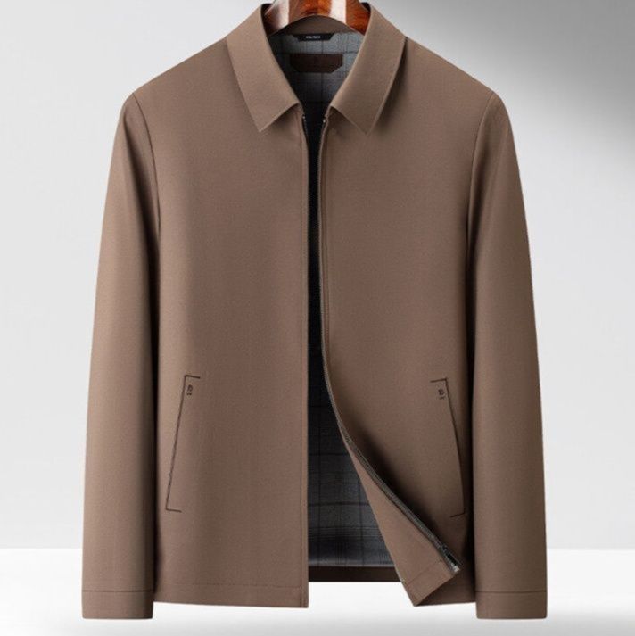 トラックジャケット 上品な襟付きジップアップブルゾン大人カジュアル仕様