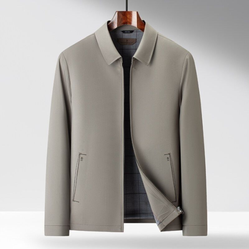 トラックジャケット 上品な襟付きジップアップブルゾン大人カジュアル仕様