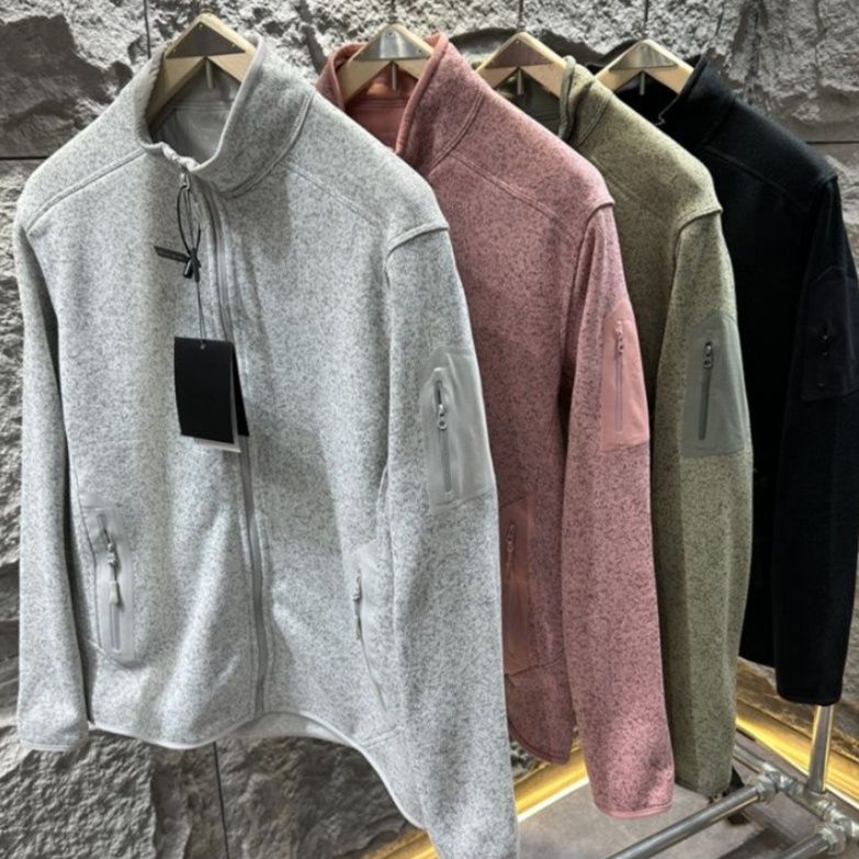 トラックジャケット スタンドカラー全開式ジップアップフリーススウェット