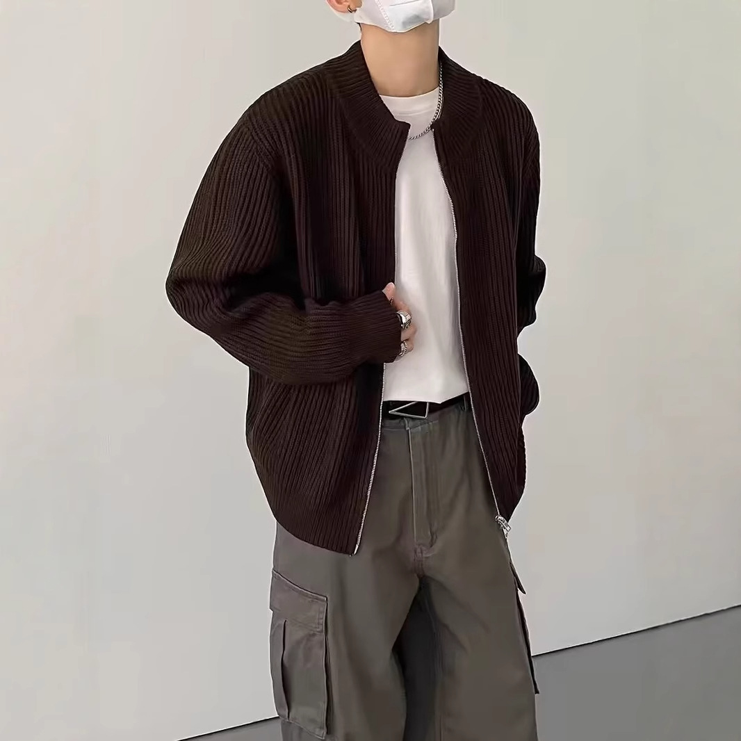 トラックジャケットコーデュロイ 畝織り素材の立体感ある襟付きジップアップジャケット