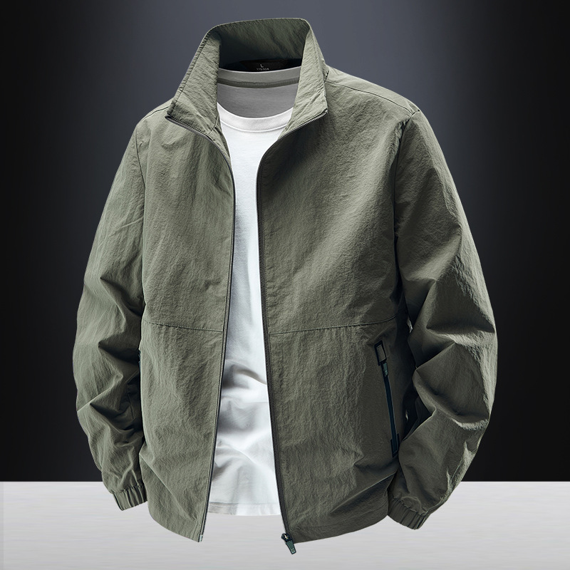 トラックジャケット ナイロン 軽量ナイロン立ち襟トラックジャケット