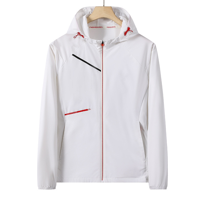 トラックジャケット 軽量防風フード付きトラックジャケット