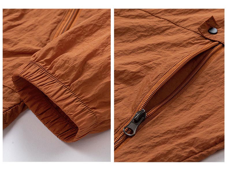 メンズ薄手軽量フード付きトラックジャケット全4色