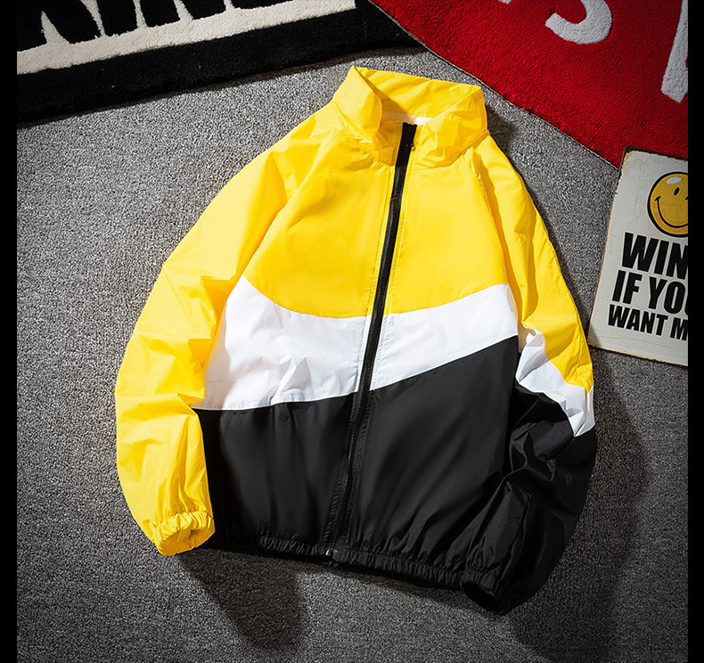 トラックジャケット ナイロン 幾何学切替デザイントラックジャケット