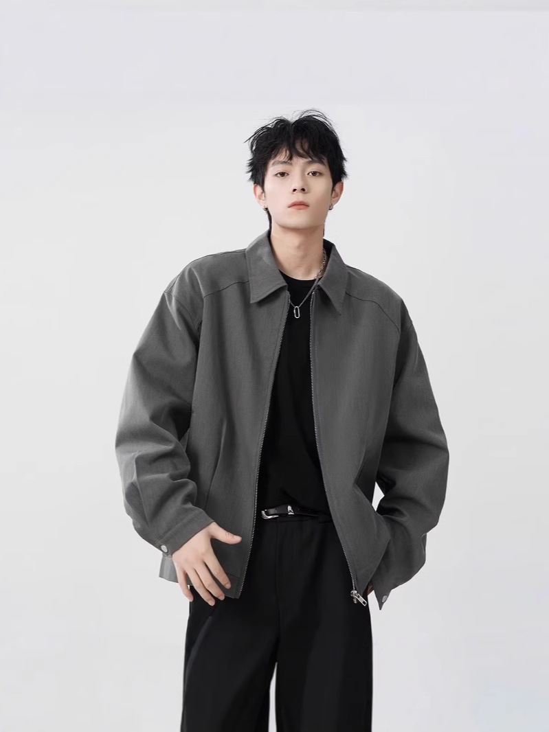 トラックジャケット オーバーサイズ襟付きジップアップトラックジャケット