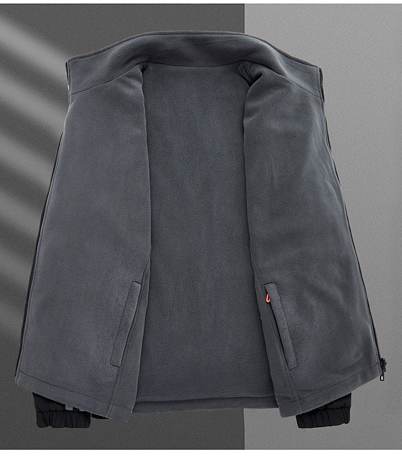 袖ライン入りスタンドカラーナイロントラックジャケット