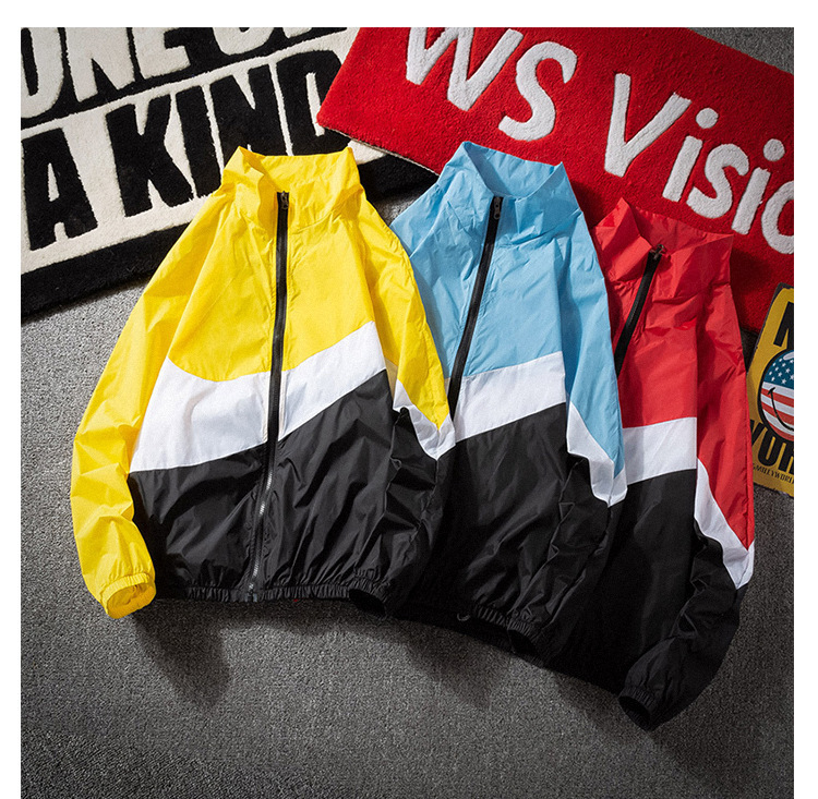 トラックジャケット ナイロン 幾何学切替デザイントラックジャケット