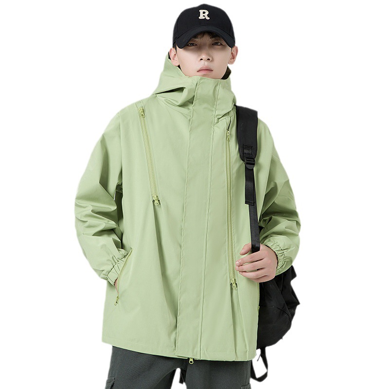 トラックジャケット ナイロン 多機能フード付きトラックジャケット