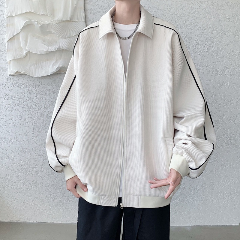 トラックジャケット 袖ラインデザインゆったりシルエットトラックジャケット