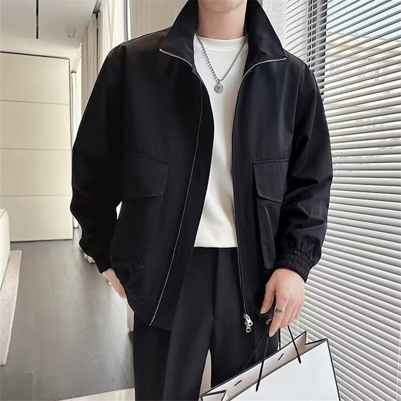 トラックジャケットナイロン 襟高デザイン軽量ナイロントラックジャケット