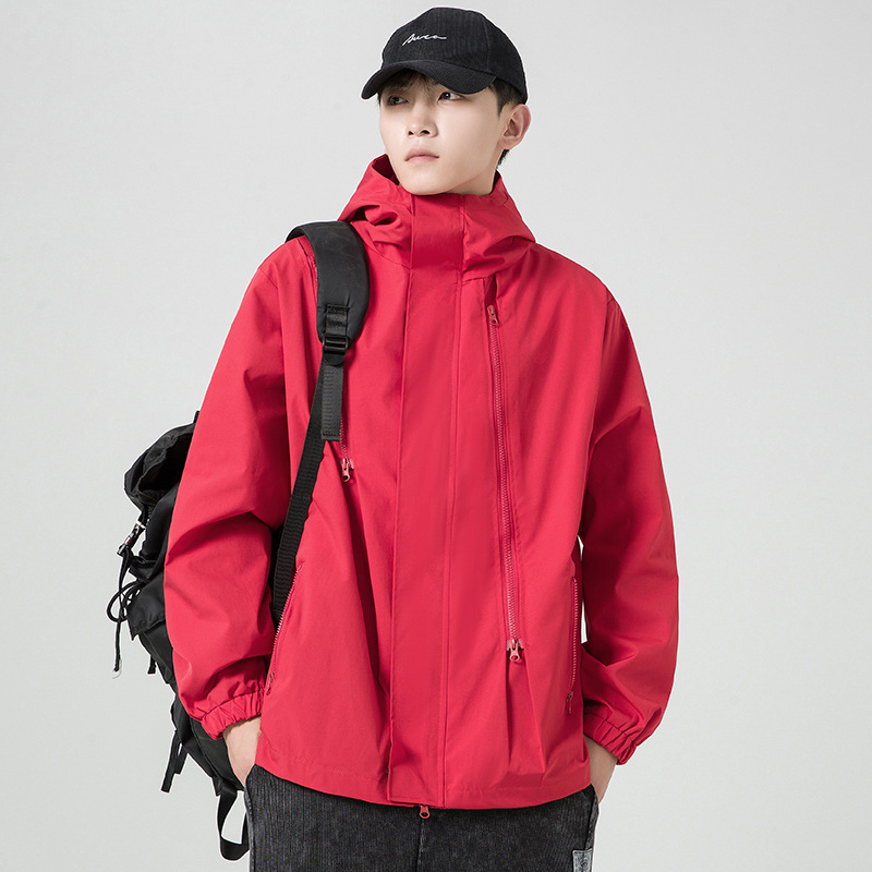 トラックジャケット ナイロン 多機能フード付きトラックジャケット