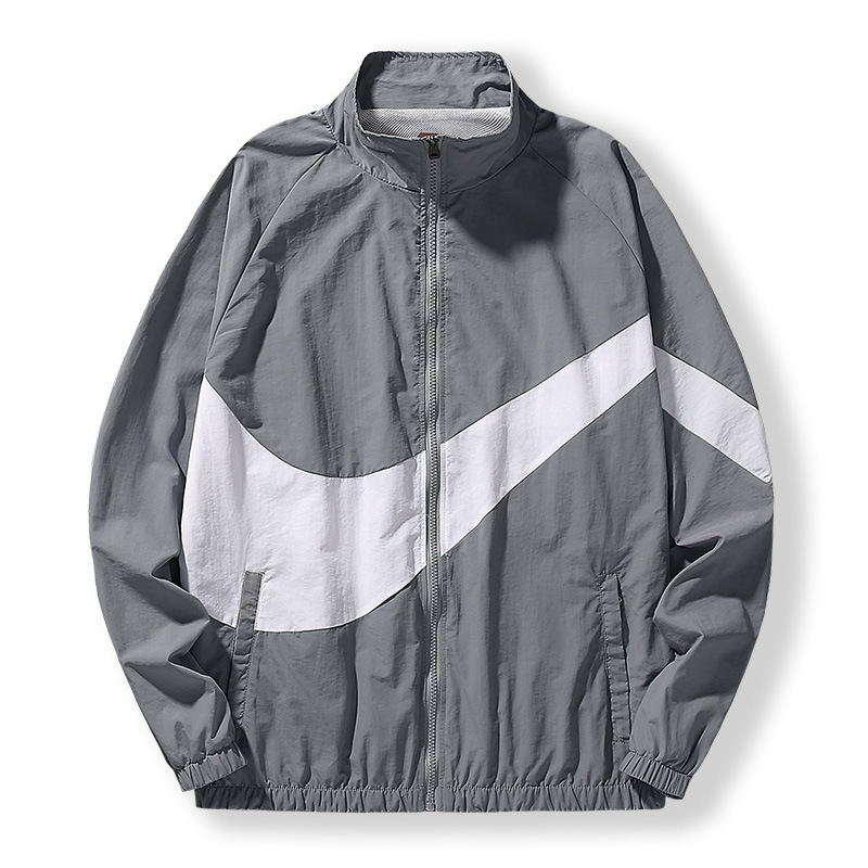トラックジャケット ナイロン 大胆切り替えデザイン軽量トラックジャケット