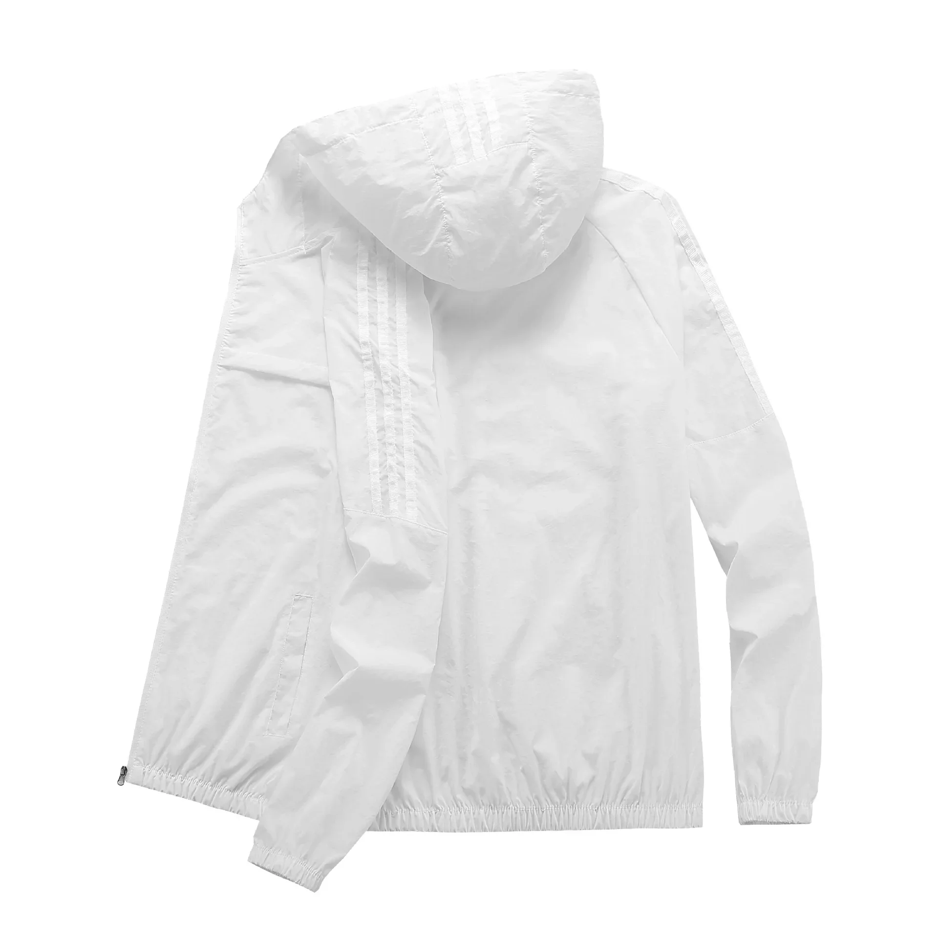 トラックジャケット ナイロン 三本線フード付きナイロンウインドブレーカー