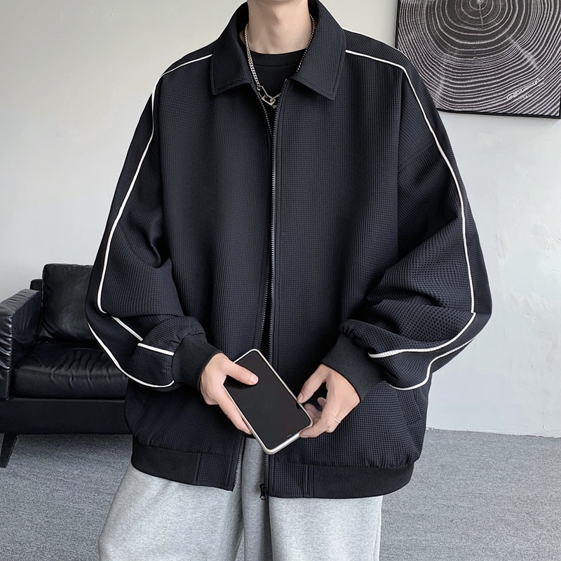 トラックジャケット 袖ラインデザインゆったりシルエットトラックジャケット