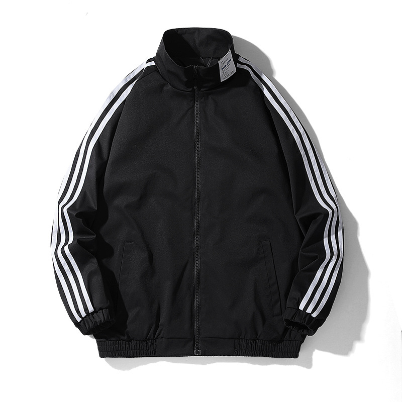 トラックジャケット ナイロン 三本線デザインスポーツナイロントラックジャケット