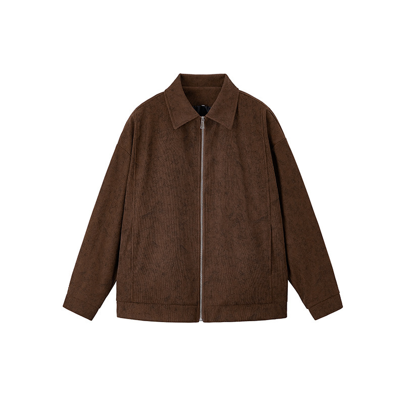 トラックジャケット コーデュロイ襟付きジップアップトラックジャケット