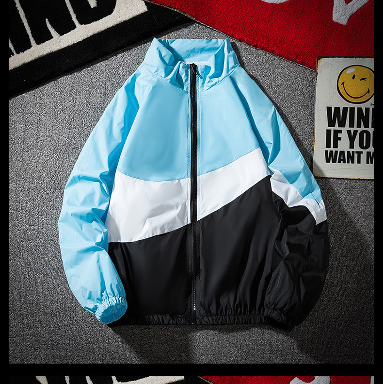 トラックジャケット ナイロン 幾何学切替デザイントラックジャケット