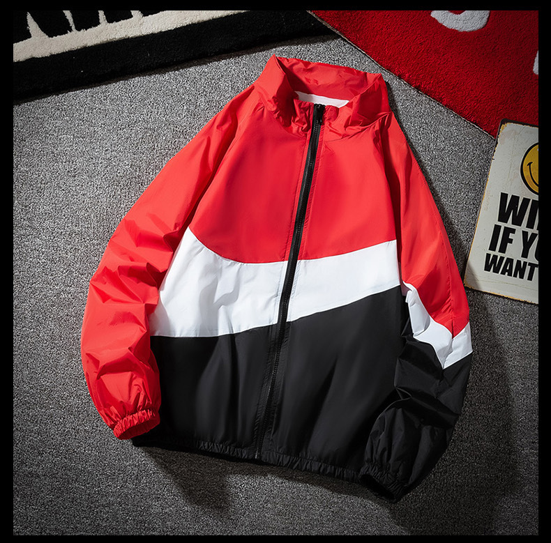 トラックジャケット ナイロン 幾何学切替デザイントラックジャケット