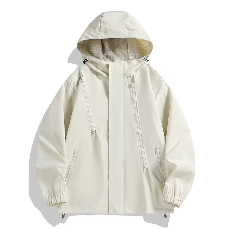 トラックジャケット ナイロン 多機能ジップポケット付きトラックジャケット