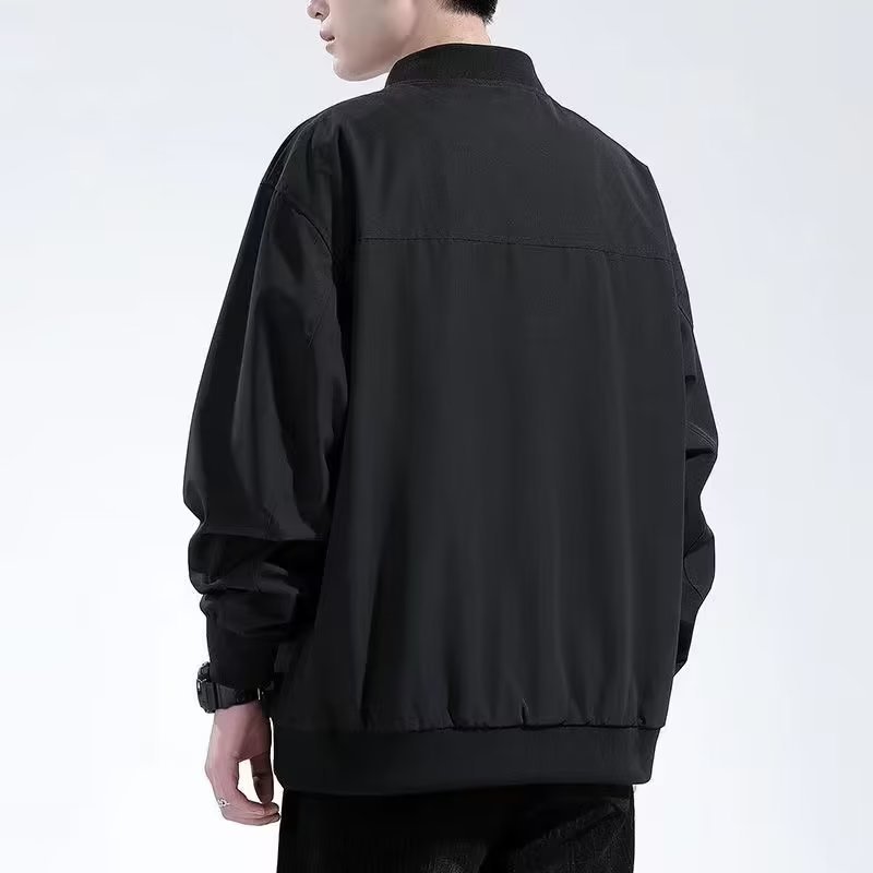 トラックジャケット ナイロンゆったりシルエット無地ナイロントラックジャケット
