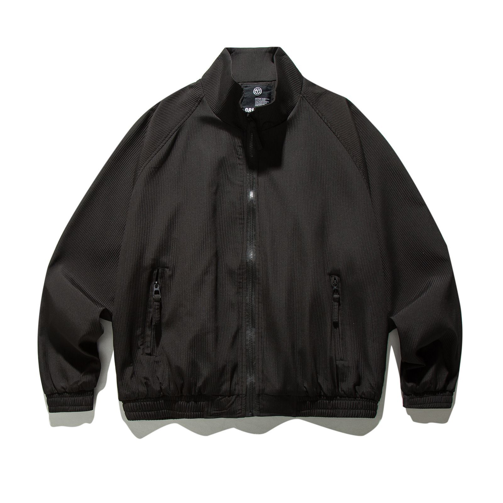 トラックジャケット 畦編み切替デザイン ブルゾン