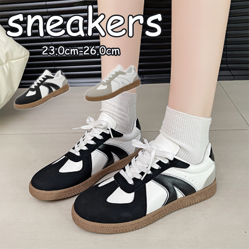 トレイルランニングシューズ レディース配色運動靴 復古風美脚効果 軽量歩きやすい靴