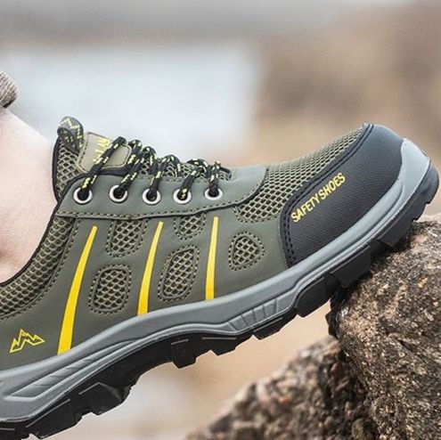 トレイルランニングシューズ プロ仕様安全靴型メンズトレイルシューズ
