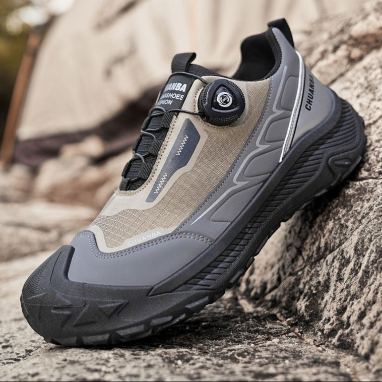 トレイルランニングシューズ 山岳地形対応回転式締め付け機構搭載メンズトレイルシューズ