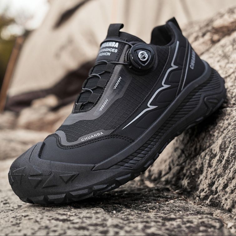 トレイルランニングシューズ 山岳地形対応回転式締め付け機構搭載メンズトレイルシューズ