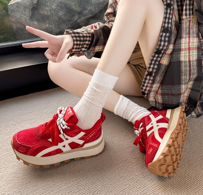 トレイルランニングシューズ レディース厚底トレイル運動靴 秋物スニーカー