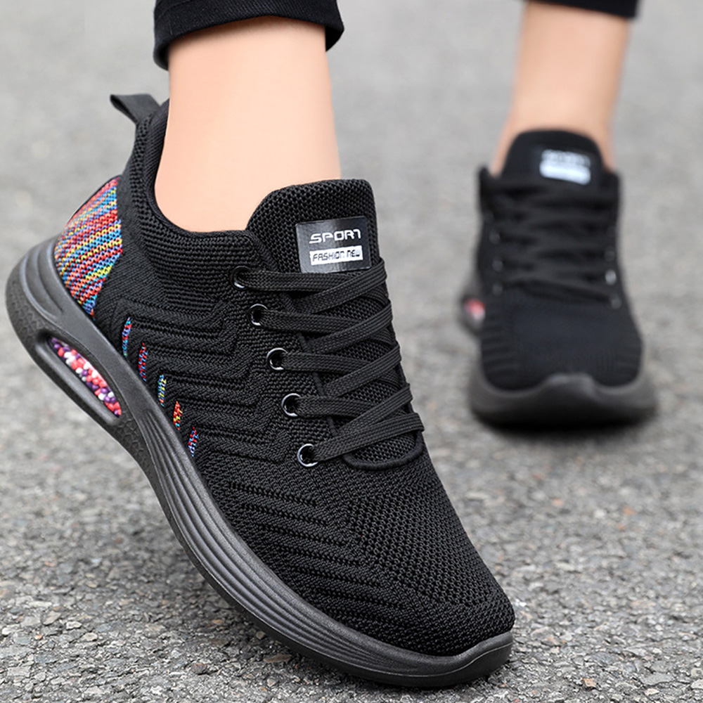 トレイルランニングシューズ レディース軽量網目運動靴 おしゃれな韓流風