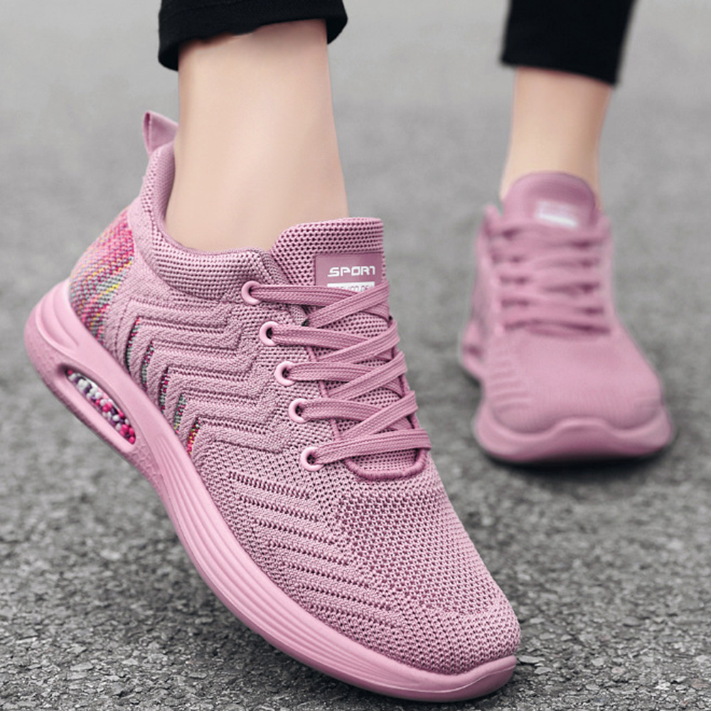 トレイルランニングシューズ レディース軽量網目運動靴 おしゃれな韓流風