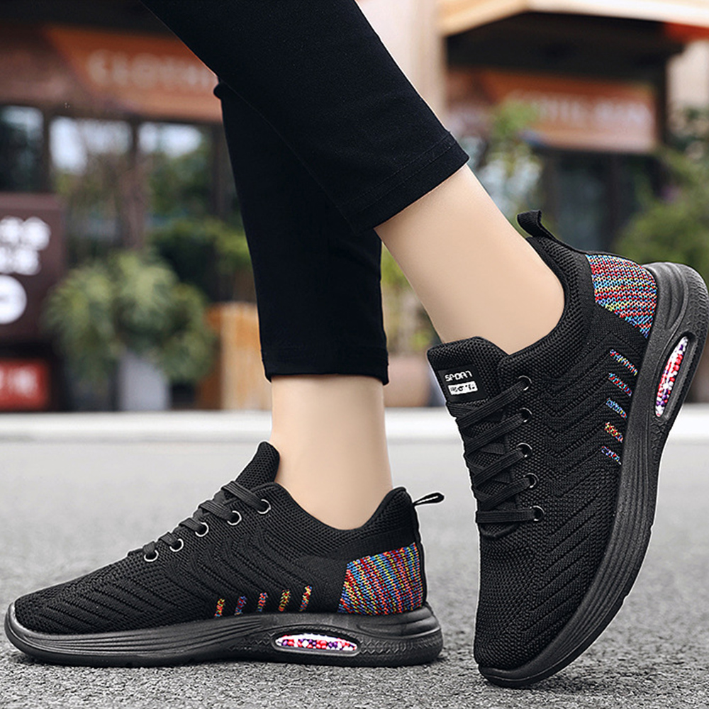 トレイルランニングシューズ レディース軽量網目運動靴 おしゃれな韓流風