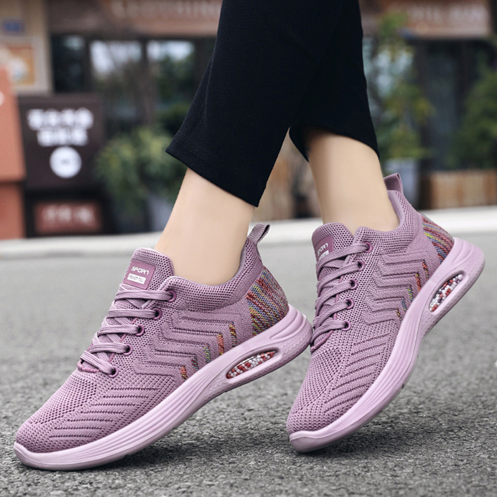 トレイルランニングシューズ レディース軽量網目運動靴 おしゃれな韓流風