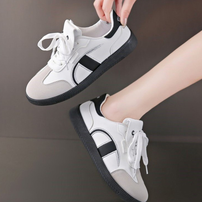 トレイルランニングシューズ レディース配色運動靴 復古風軽量スポーツシューズ